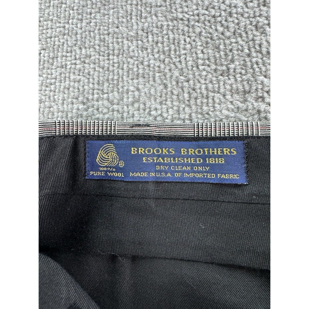 Vintage Brooks Brothers Suit 40 L Black White Wool Glen Plaid Luxury USA 40x30 - Picture 12 of 16